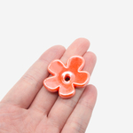 Бусина в форме цветка, 33*35,5мм, оранжевая, глазурированный фарфор