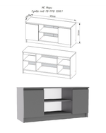 Тумба под ТВ Мори МТВ 1200.1 Графит