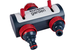 Распределитель потоков 2-х канальный премиум с переходниками 3/4” и 1” HF 003 Garden Elitech 206027