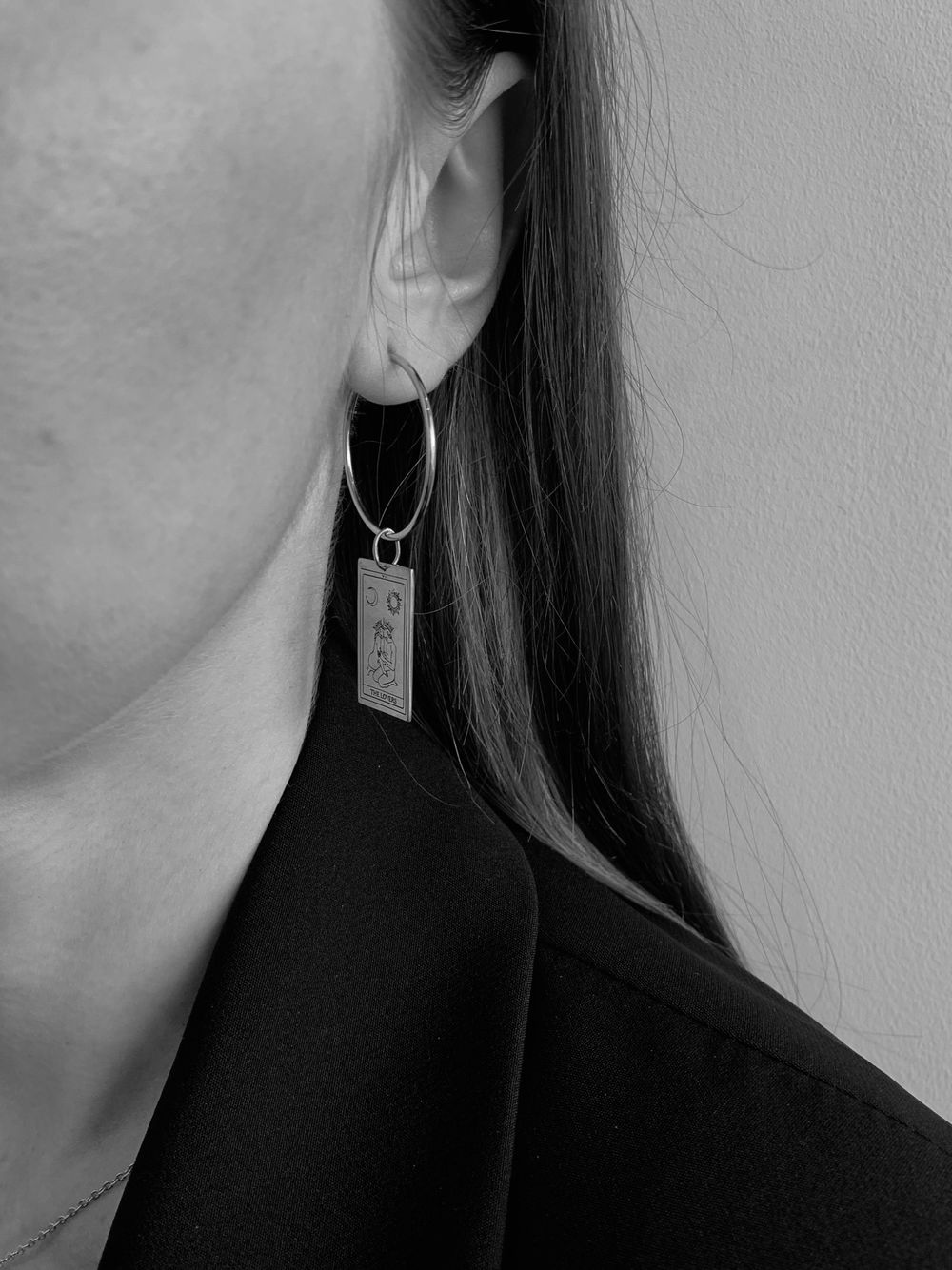 Подвеска карта таро Влюбленные малая родий La Lune