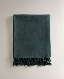 ZARA HOME ПЛЯЖНОЕ ПОЛОТЕНЦЕ ИЗ ХЛОПКА С БАХРОМОЙ, ЗЕЛЕНЫЙ
