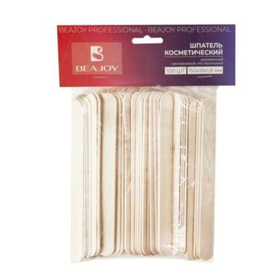 Шпатель деревянный косметический нестерильный BEAJOY 150*18*1.8 100 шт.