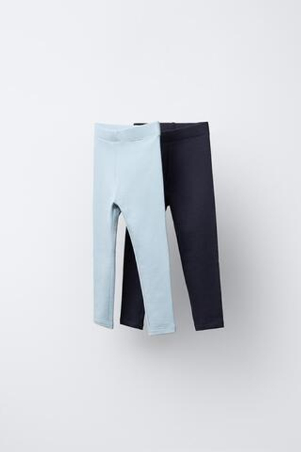 ZARA НАБОР ИЗ ДВУХ БАЗОВЫХ ЛЕГИНСОВ, СИНИЙ