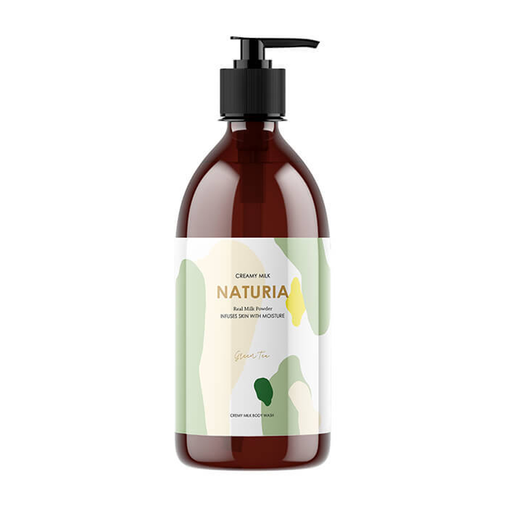 Гель для душа увлажняющий с ароматом зеленого чая 750 мл Evas Naturia Creamy milk body wash green tea
