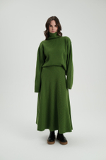Зелёная шерстяная юбка