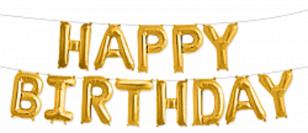 Шар-надпись "Happy Birthday" (золото)