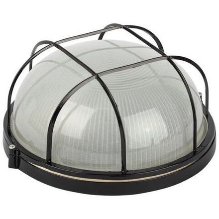 Светильник НБП 03-100-002 1х100Вт E27 IP54 акватермо алюм./стекло D240 круг черн. с решеткой Эра Б0063876