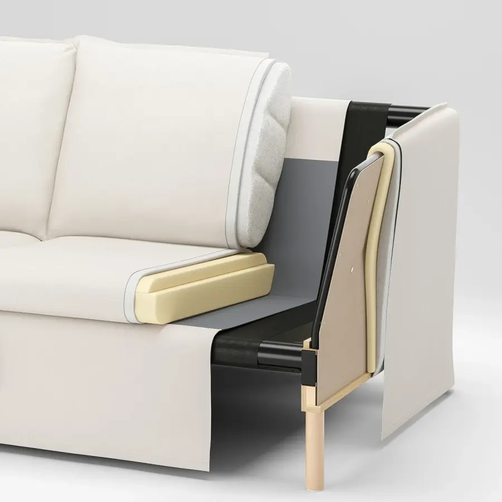 Диван 2-местный - IKEA BACKSÄLEN/BACKSALEN, 85х165 см, белый, ИКЕА