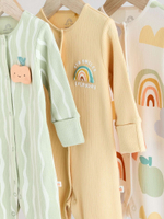 Комбинезон / Cлип для малышей Next E19-696, 3 шт., Светло-зеленый, Светло-желтый, Молочный