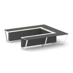 Steel Meet Стол переговорный П-образный KM-PR.B.SP-11P Антрацит/Ваниль Глянец/Металл Белый 3200*3200