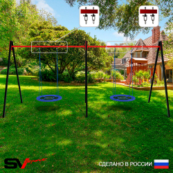 Уличные качели Sv Sport Maxi х 2 УК311.2В2 (6.0м/Гнездо Оксф. 100см 2шт/Подвесы на втулке 2к)