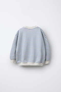 ZARA ТОЛСТОВКА В ПОЛОСКУ, СИНИЙ