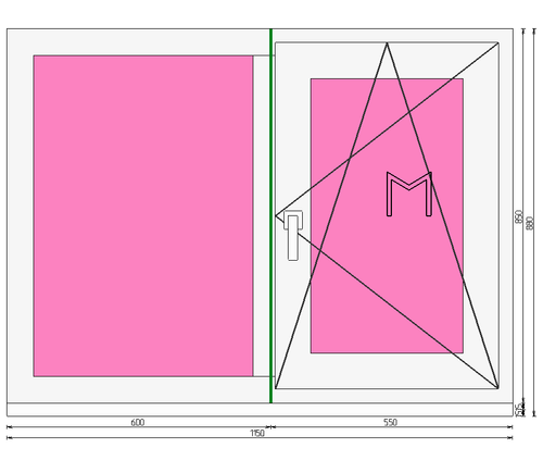 Пластиковое окно 850 х 1150 ТермА Эко + Москитная сетка