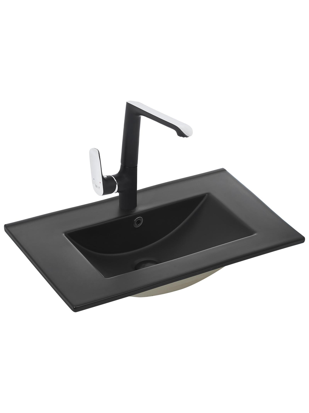 Раковина врезная (матовая черная) WeltWasser WW  DEILBACH 7506- 75 MT- BL 760х470х180