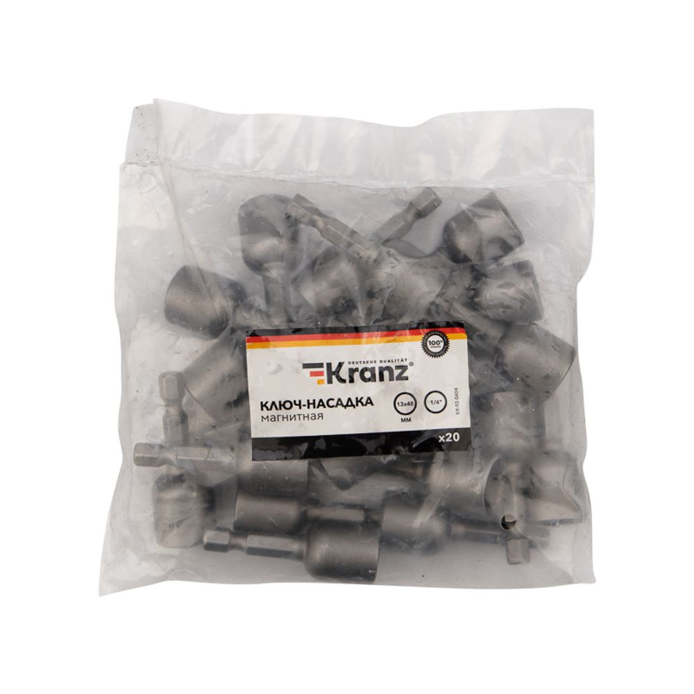 Ключ-насадка магнитный 1/4" 13х48мм (20 шт/уп) KRANZ
