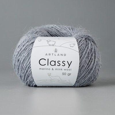 Classy, пряжа с люрексом и пайетками, шелк-5%, мериносовая шерсть-20%, нейлон-30%, норка-45%, 50 гр, 240 м, мышиный