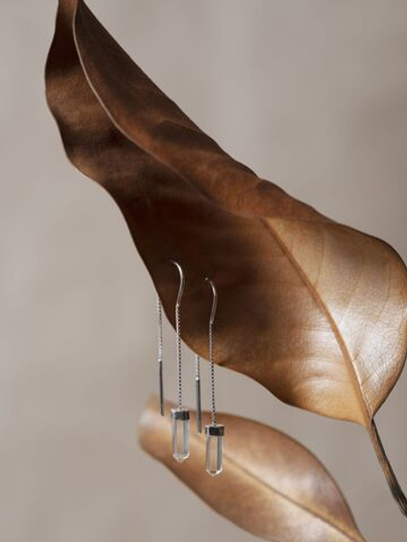 Серьги КРИСТАЛЛ, серебро/горный хрусталь