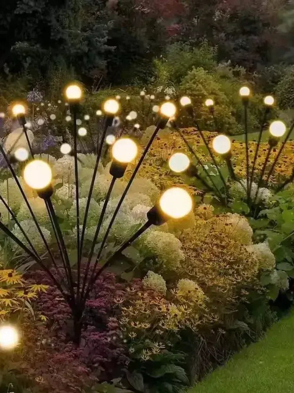 Светильник садовый уличный, светлячок, 2х10 ламп, на солнечных батареях