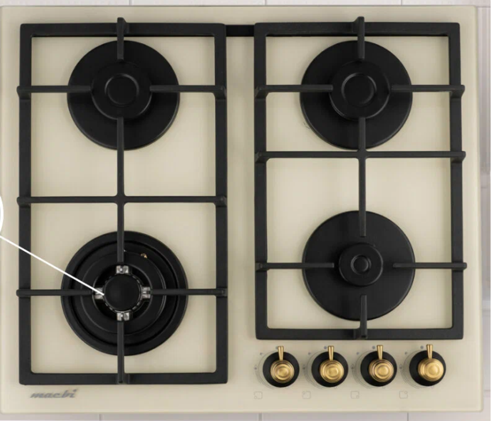 Поверхность газовая встраивамая MACBI MBH 641 WFGIR (IVOR) беж, стекло,конф 4,600*520 мм
