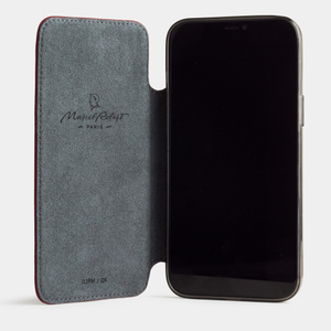 Чехол Benoit для iPhone 12 Pro Max из кожи теленка вишневого цвета