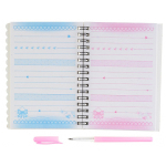 Блокнот детский Basir, с ручкой, формат А6, серия "Кукла", переплет 7БЦ, 14.5*10.5 см, 52 листа, 4 цвета ассорти