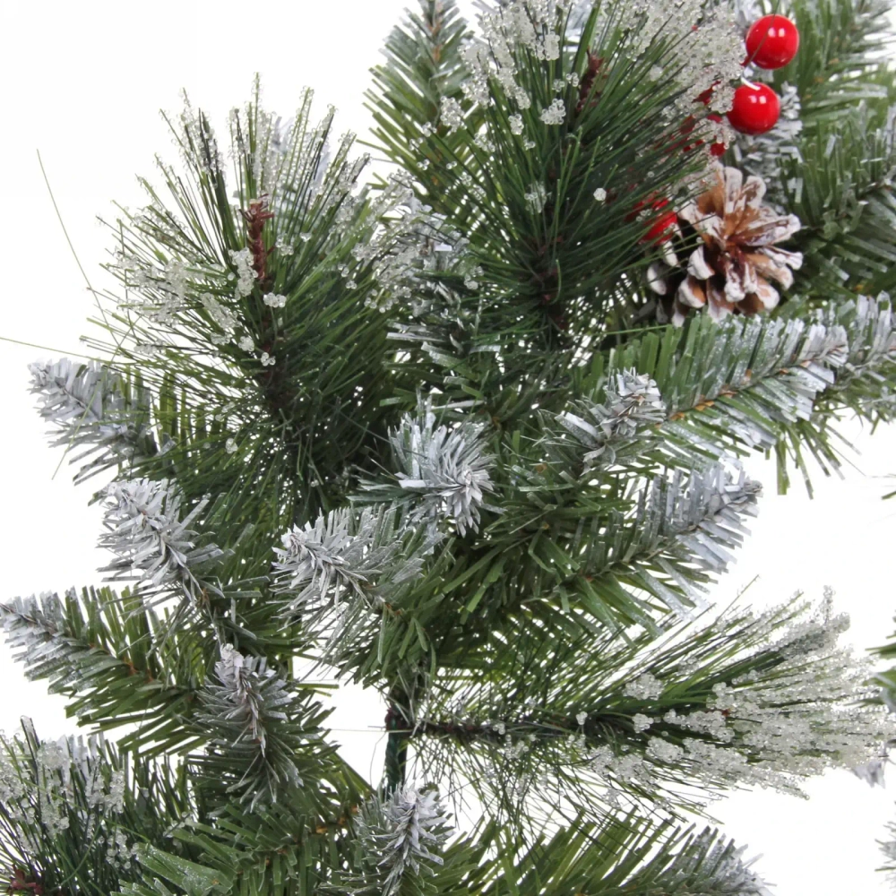 Венок хвойный новогодний «Сверкающие кристаллы» ПВХ, леска, 50 см (SQ736-50)