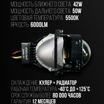 Би Лед линзы автомобильные в фары Светодиодные Statlight Junior A1 Bi LED линзы 3.0 дюйма, комплект 2 шт.