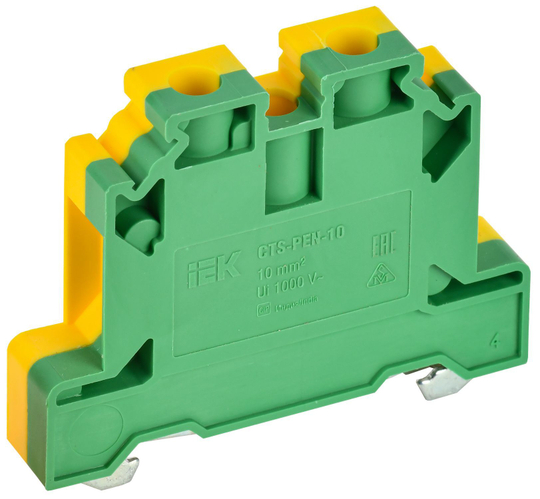 Колодка клеммная CTS-PEN заземляющая 10мм2 желто-зеленая IEK