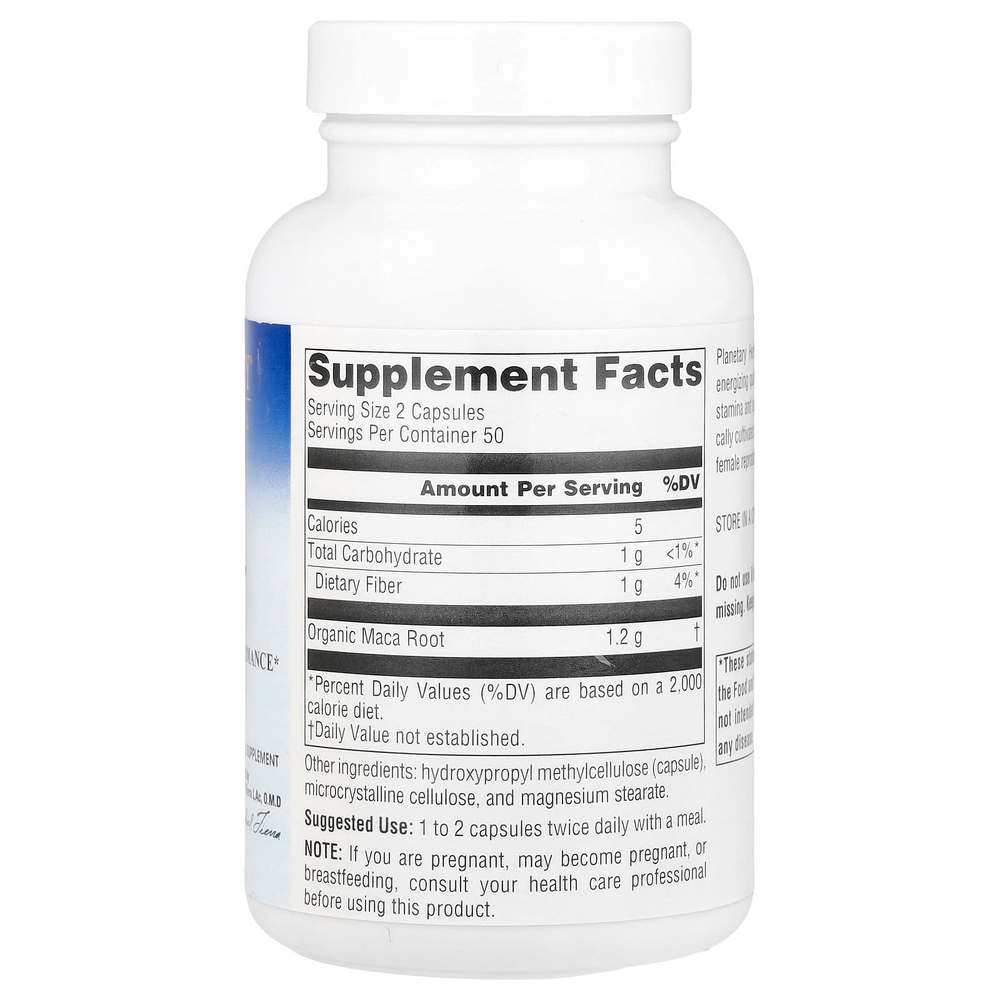 Planetary Herbals, Maca Supreme ™, 600 мг, 100 капсул