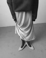 Silk A-line Skirt Silver