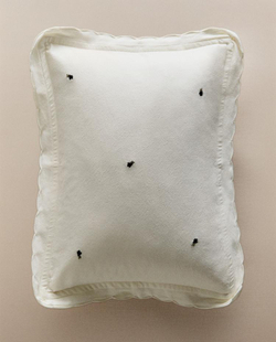 ZARA HOME ДЕТСКАЯ НАВОЛОЧКА С ПРИНТОМ, ЖЕЛТОВАТО-БЕЛЫЙ