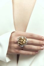 Кольцо Роза, фарфор с позолотой