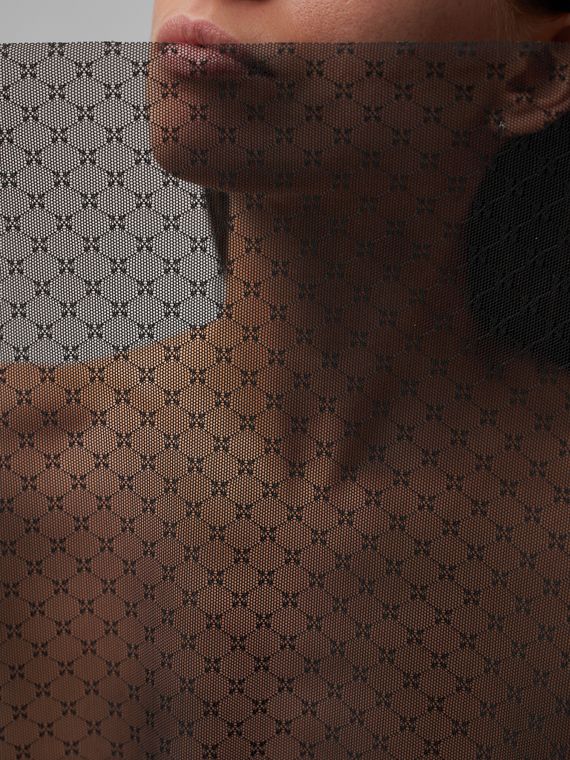 Сетка эластичная, бантик, черный 170 (БРАК)