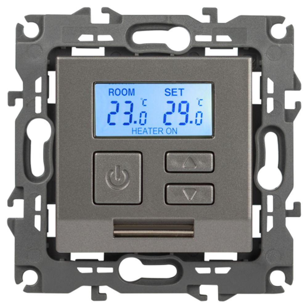 Терморегулятор ЭРА Серия 12 12-4111-16 универсальный 230В-Imax16А титан | ЭРА 12 Титан