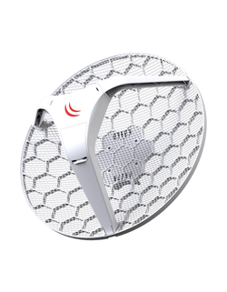 MikroTik LHG 5 Tripack (Three units of LHG 5 with 24.5dBi 5GHz antenna, Dual Chain 802.11an wireless, 600MHz CPU, 64MB RAM, 1x LAN, POE, PSU, RouterOS L3) – all three antennas in single box