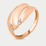 Женское кольцо из розового золота 585 пробы с фианитами (арт.022231-1102)