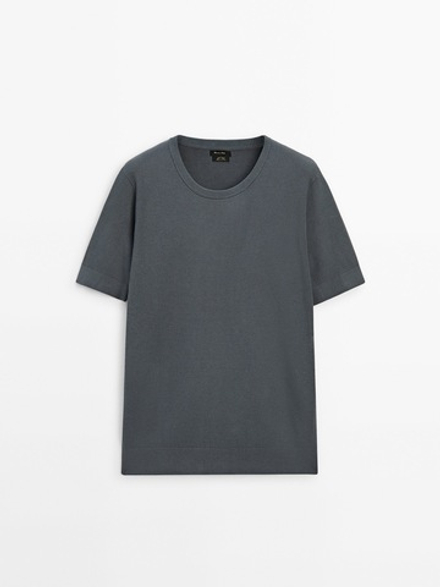 Massimo Dutti Хлопковая футболка, серый
