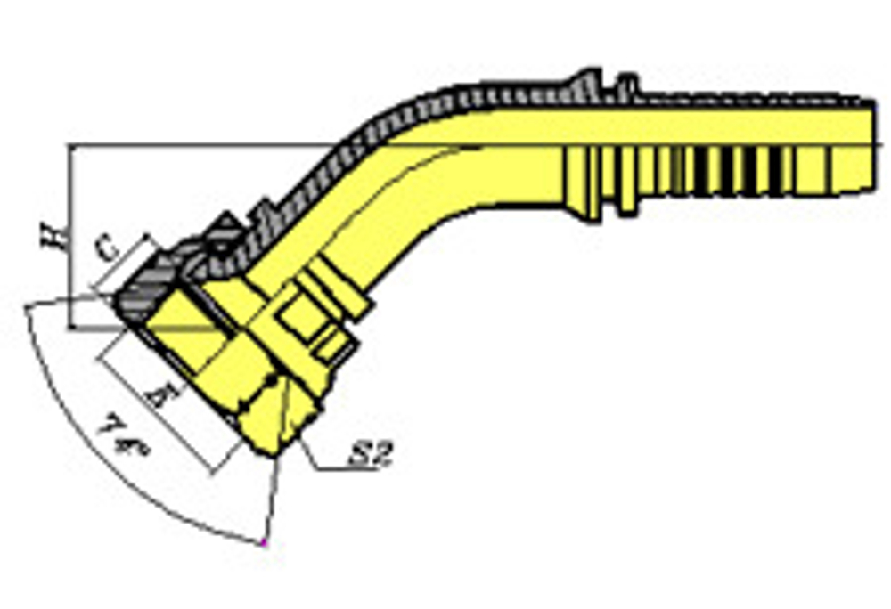 Фитинг DN 10 JIC (Г) 3/4 (45)