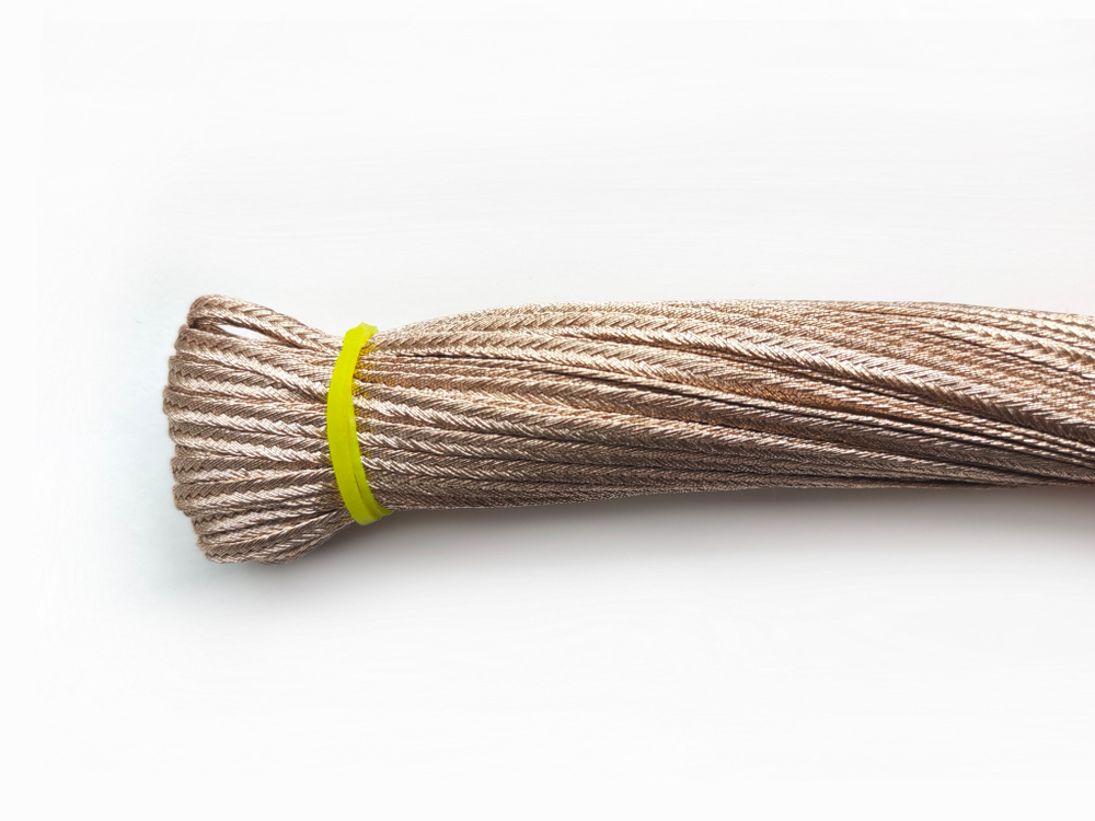 Сутаж полиэстер с люрексом 3мм золото розовое