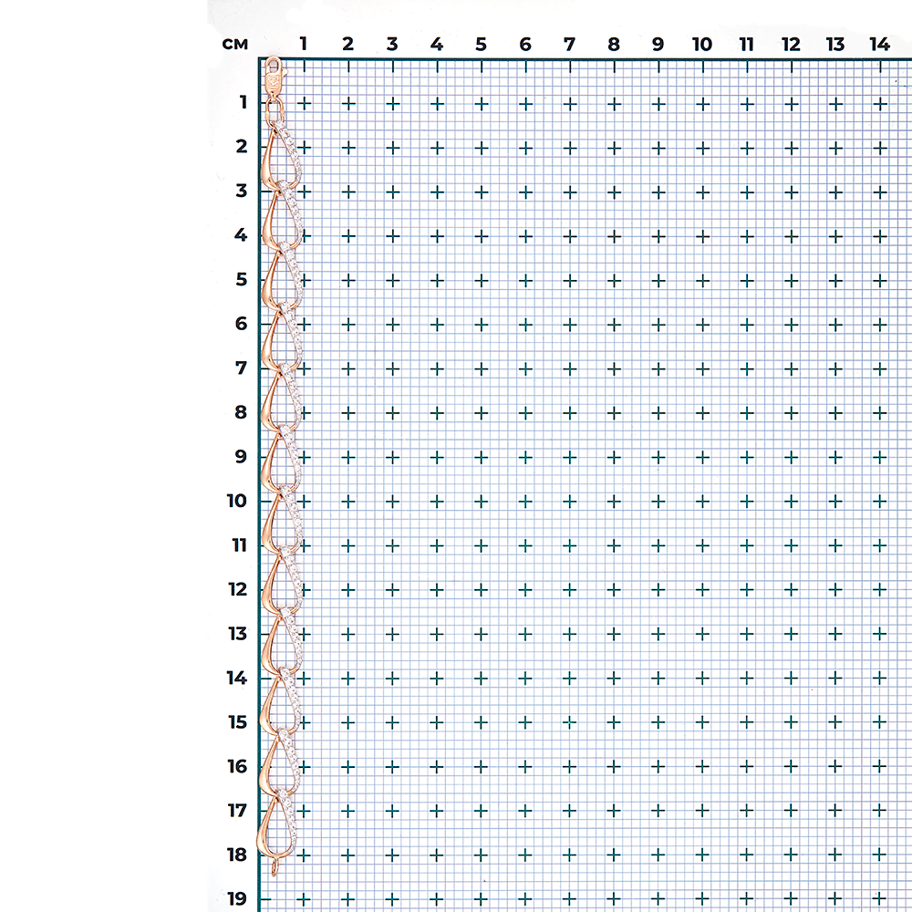 Браслет из красного золота с фианитами