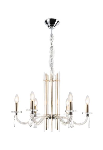 Подвесная люстра Crystal Lux AURELIO SP6 GOLD+CHROME/TRANSPARENT