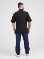 Черная мужская рубашка-китель для повара и кондитера NVDesign