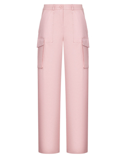 Брюки карго из крепа с накладными карманами, пудровый
