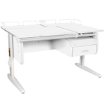 Растущая парта Дэми СУТ 25 с задними полками СУТ.15.210 и навесной тумбой (1200×880 мм)