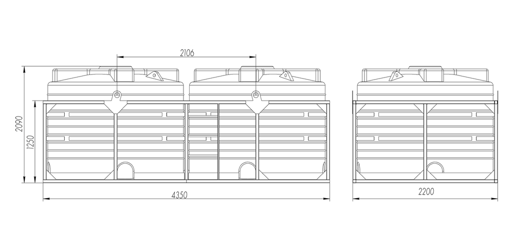Кассета 2*6000л КАС Политим 12000 л.(4350x2190x2090см;красный) - арт.560812