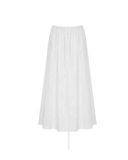 Юбка миди из смесового хлопка молочный