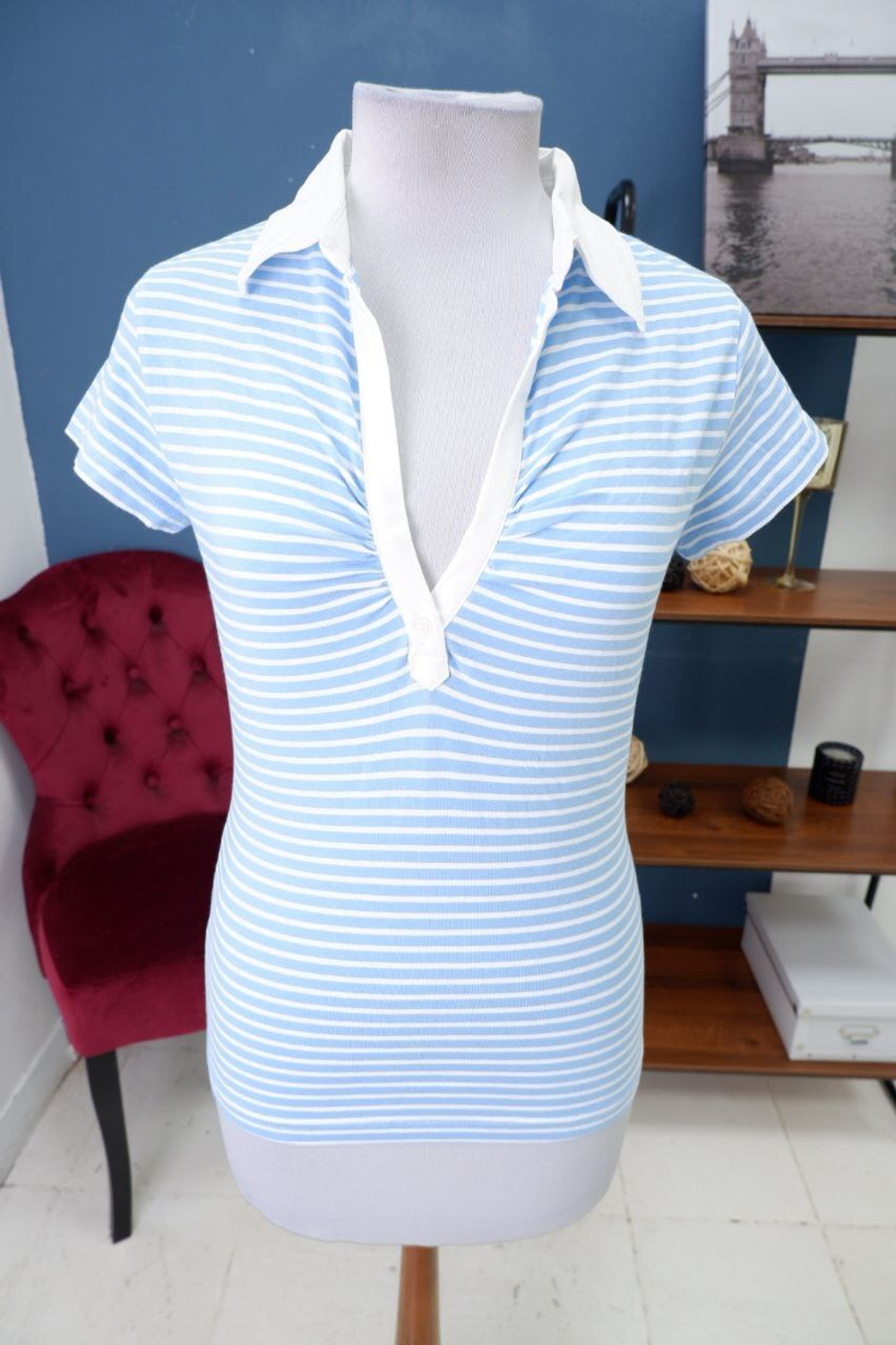 Футболка-поло Tchibo в полоску 44-46 размер