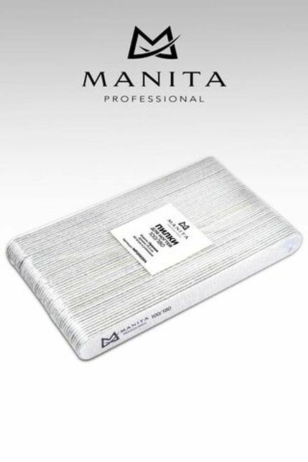 Manita Professional Пилки для ногтей Прямые 100/180 грит, 50шт/уп