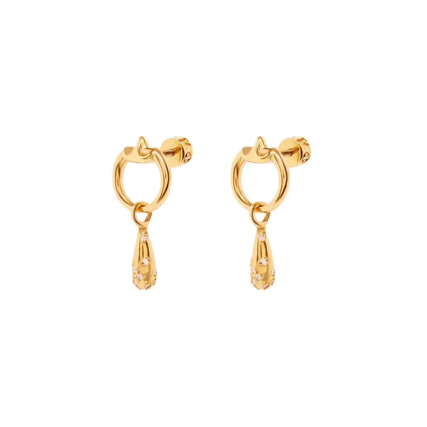 Серьги Crystal Saddle Earrings - Gold