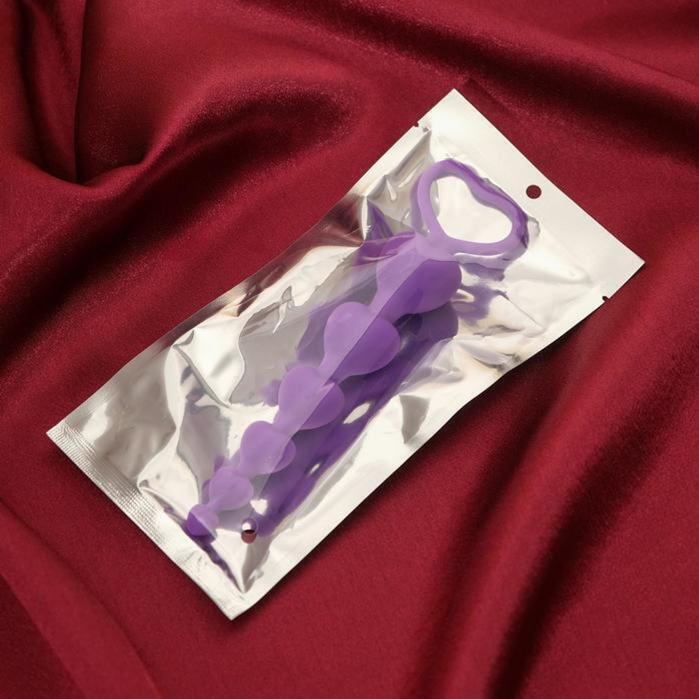 Фиолетовые анальные бусы - 19 см. (Цвет: фиолетовый)